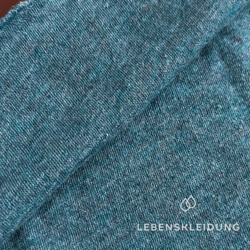 Re-Life Kuscheliger Strickfrottee aus Bio-Wolle - Petrol