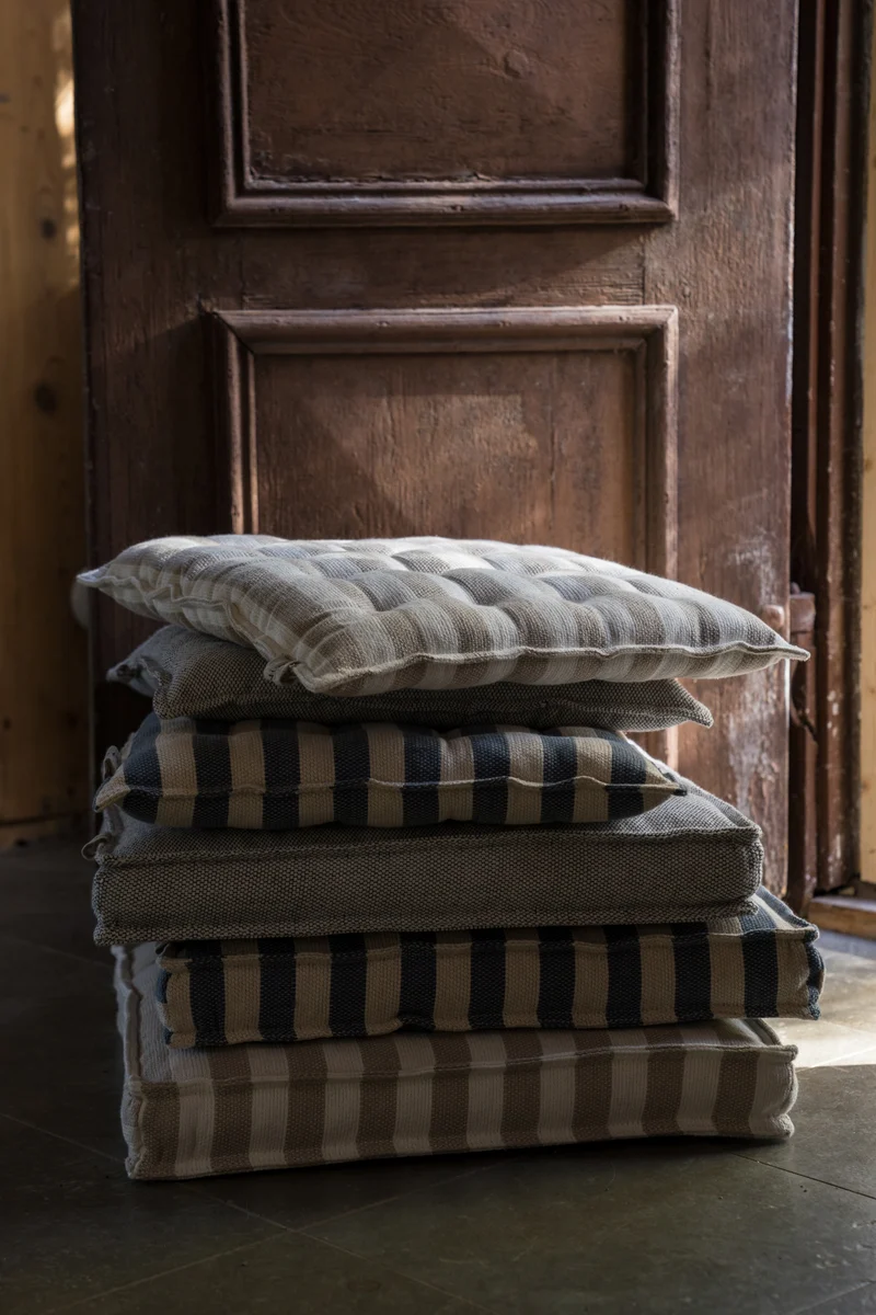 Sitzkissen Beige gestreift - 40x40