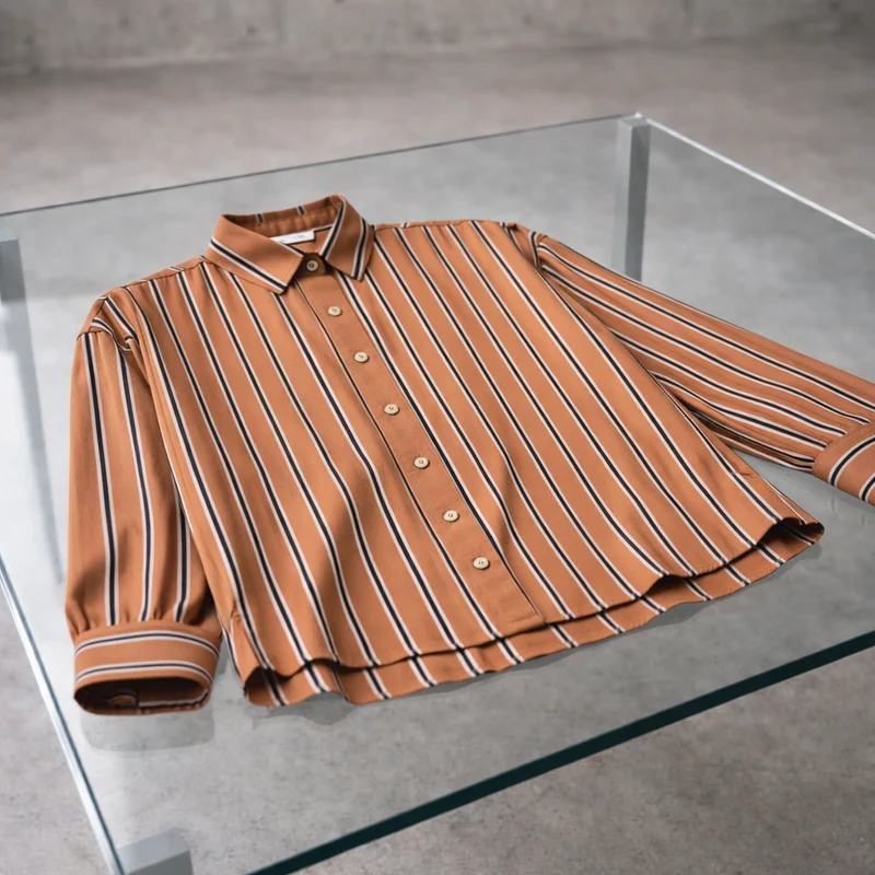 Lyocell Woven Striped - Sienna