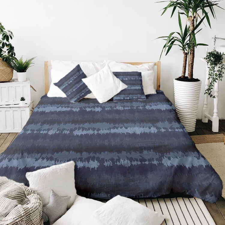 Therapiedecken Bettwäschen Set blaue Schallwellen