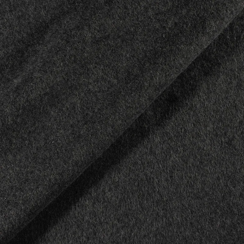 Re-Life Fleece Stoff - Schwarz meliert