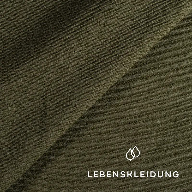 Re-Life Interlock Rippe Schmal - Olive