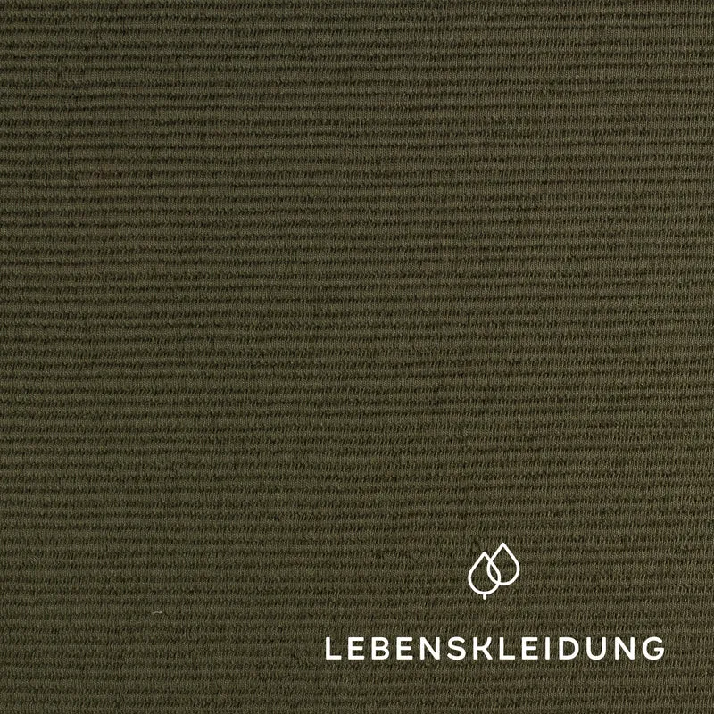Re-Life Interlock Rippe Schmal - Olive