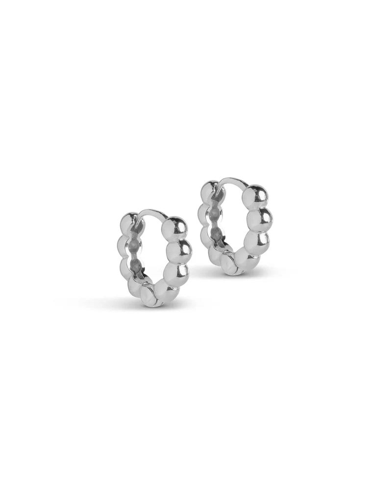 Ohrringe Hoops Ball Small - silber