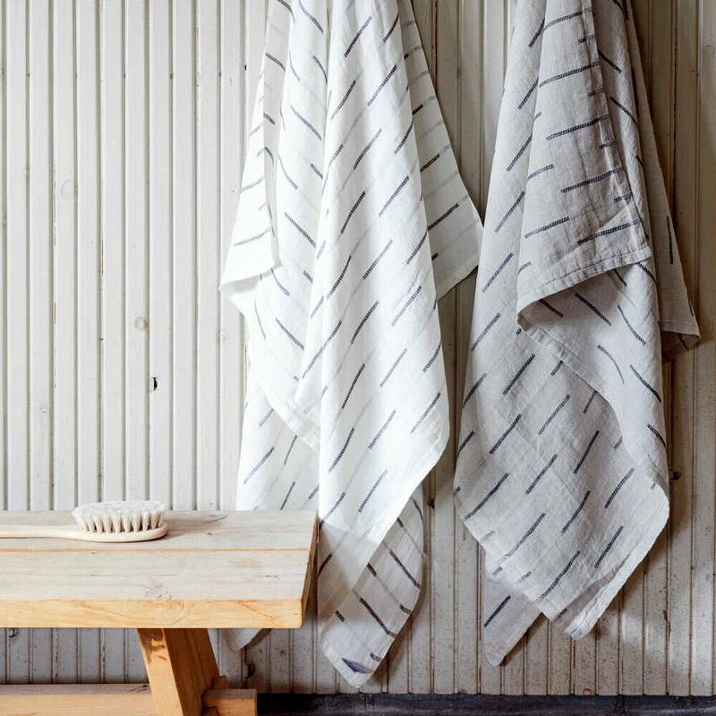 Strandtuch aus Leinen PAUSSI - linen-dark grey (95 x 180 cm)