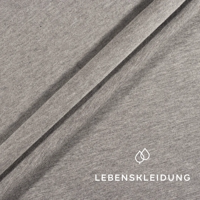 Bio Stretch Jersey Stoff - Grau meliert / dunkel