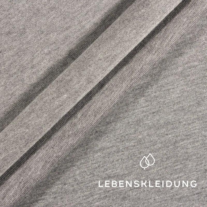 Bio Stretch Jersey Stoff - Grau meliert / dunkel