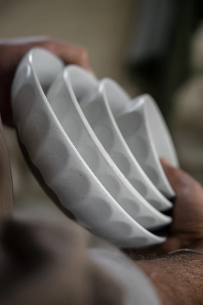 Rustikale Schale - Weiß/Natur (Ø 20 cm)