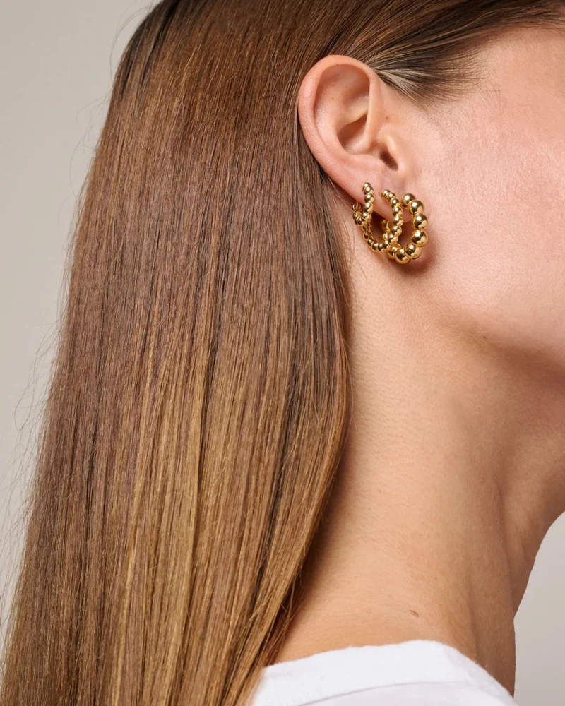 Ohrringe Hoops Ball Large - gold