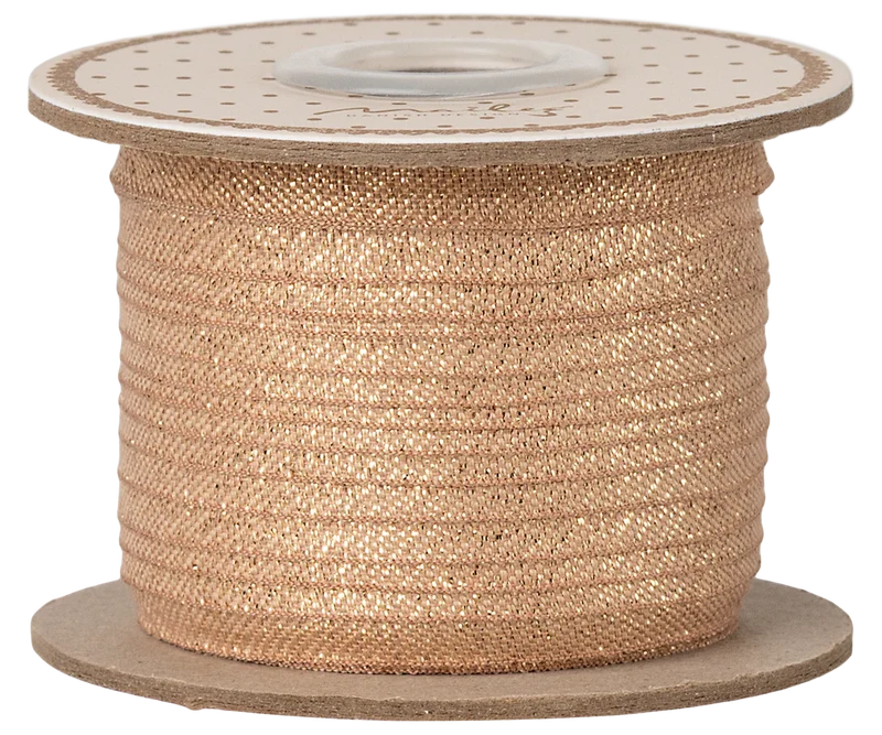 Geschenkband Ribbon, 25 m - Vintage rose / Gold