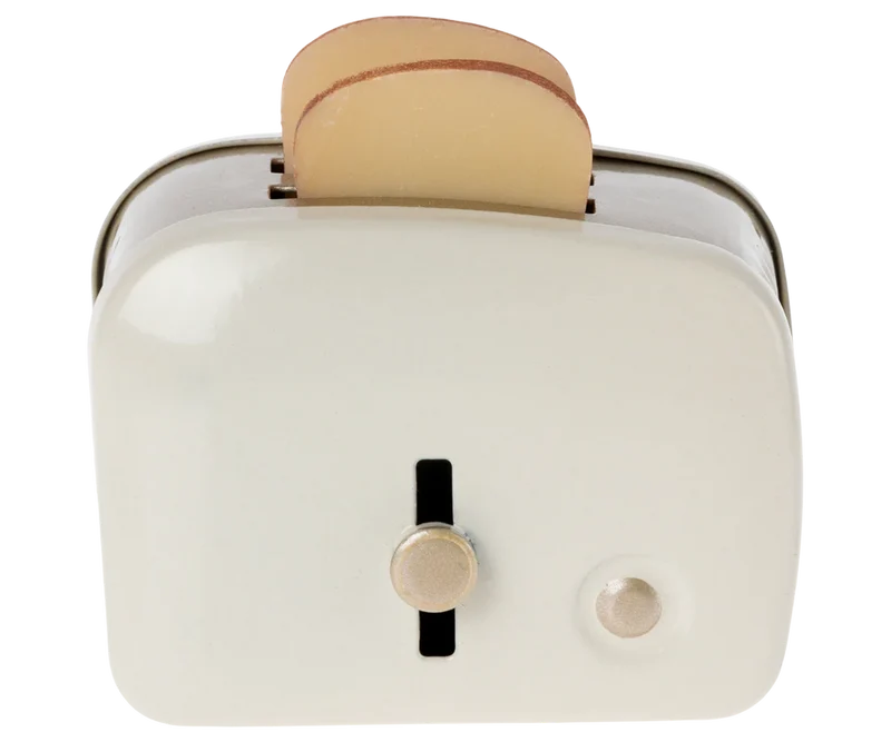 Miniatur Toaster mit Brot - Weiß