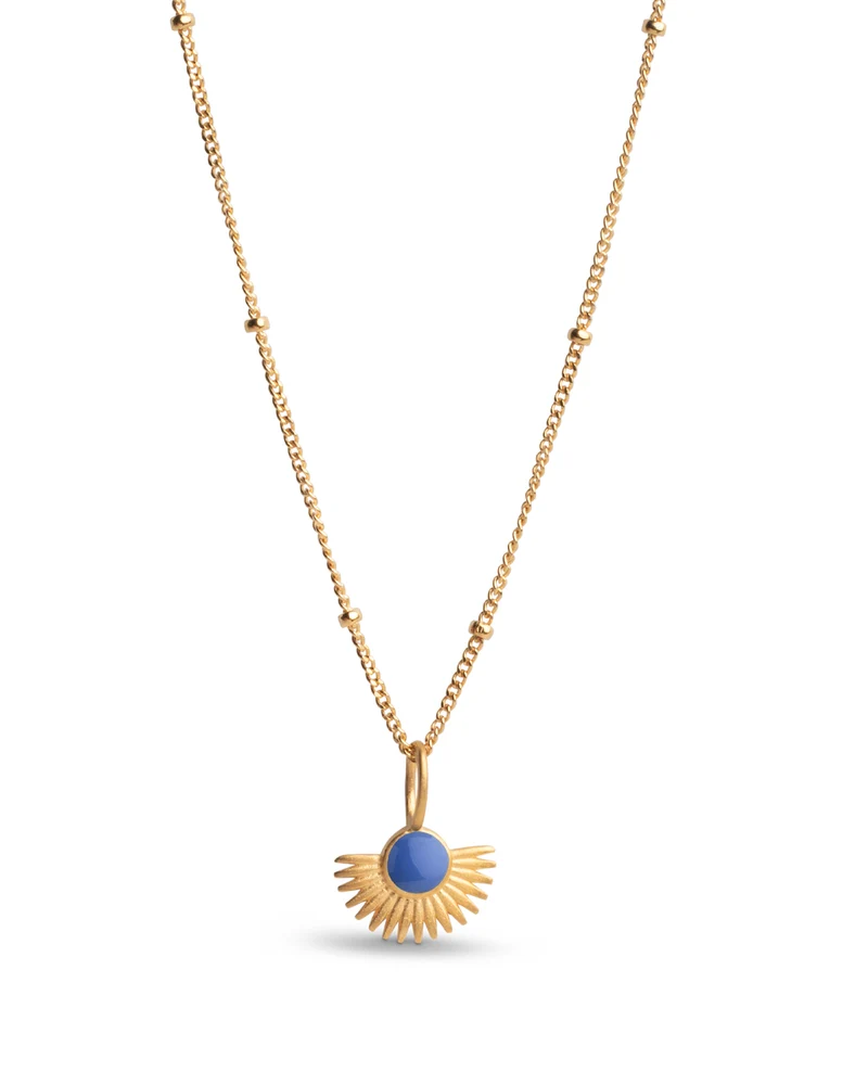 Halskette Soleil - gold/cornflower
