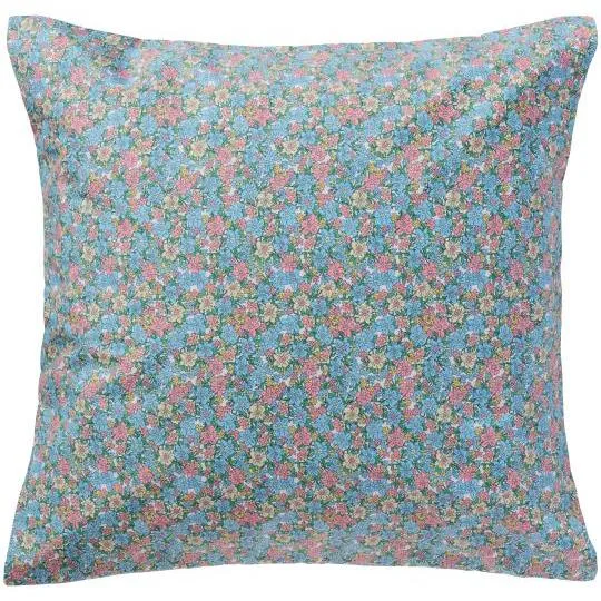 Kissenbezug Floral - hellblau/rosa
