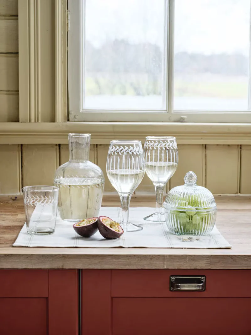 Glaskaraffe mit Trinkglas Set