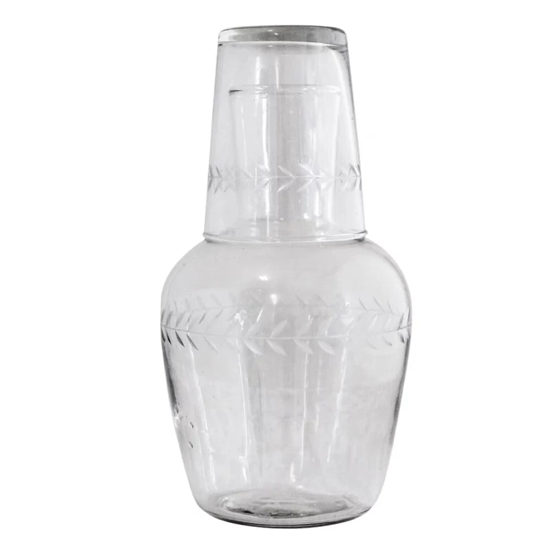 Glaskaraffe mit Trinkglas Set