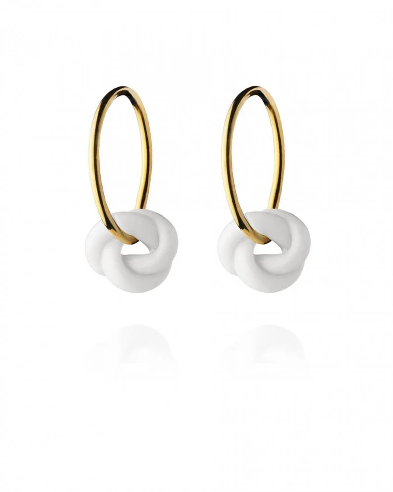 Ohrringe mit Knoten aus Porzellan - gold