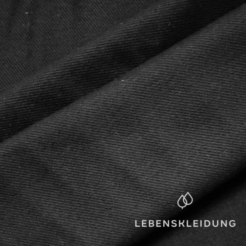 Re-Life Gebürsteter Twill / Köper - Black