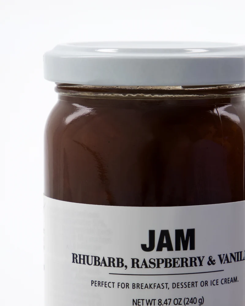 Marmelade Rhabarber, Himbeere & Vanille 240g