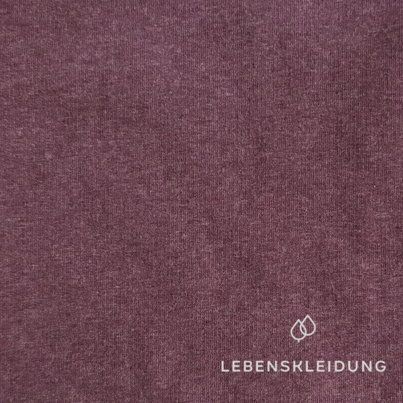 Re-Life Weicher Bio-Baumwolle Baby-Sweatstoff geraut mit Stretch - Pflaume Meliert