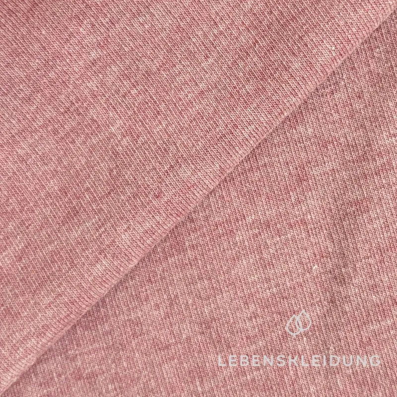 Re-Life Weicher Bio-Baumwolle Baby-Sweatstoff geraut mit Stretch - Himbeere Meliert