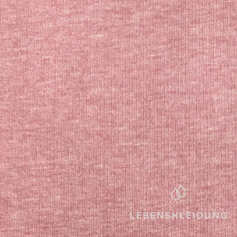 Re-Life Weicher Bio-Baumwolle Baby-Sweatstoff geraut mit Stretch - Himbeere Meliert