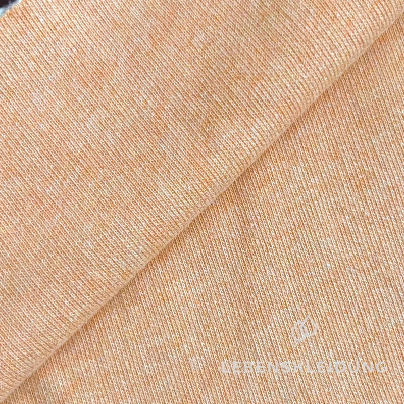 Re-Life Weicher Bio-Baumwolle Sweatstoff angeraut - Apricot Meliert
