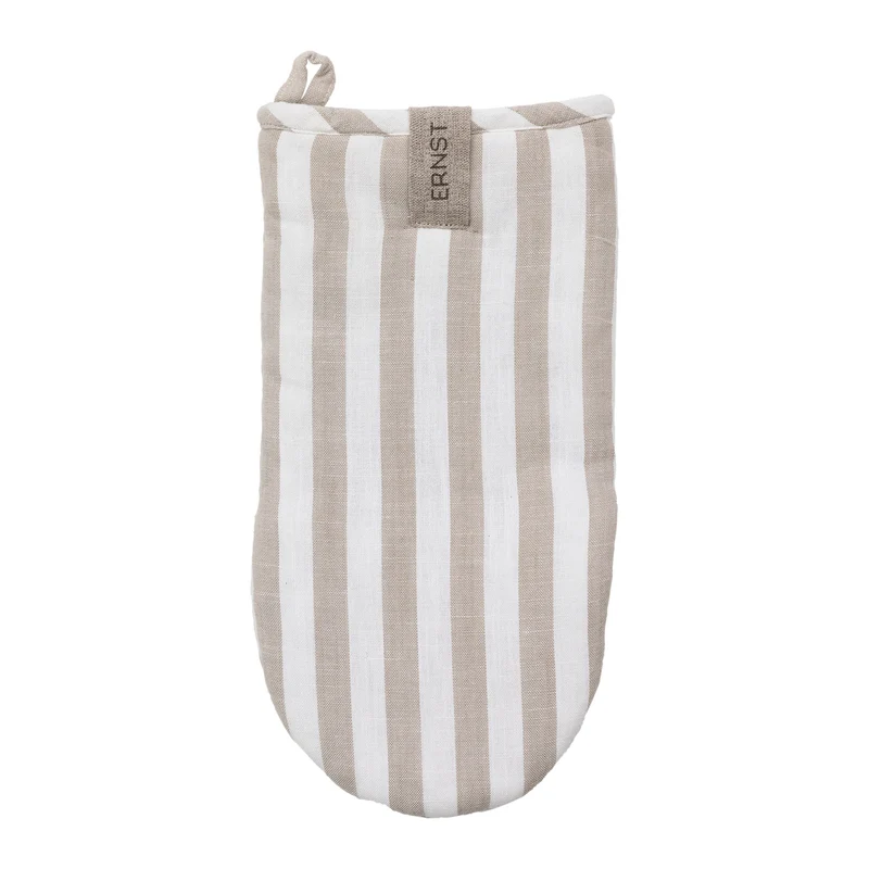 Ofenhandschuh beige breit gestreift
