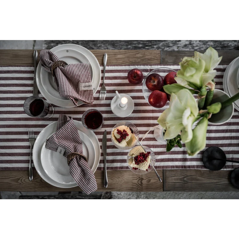 Geschirrtuch gestreift - rot beige