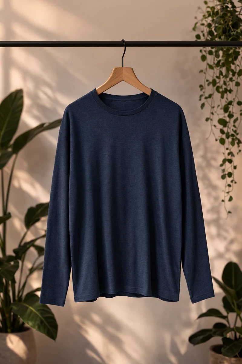 Re-Life Bio-Leinen Jersey Stoff - Marine