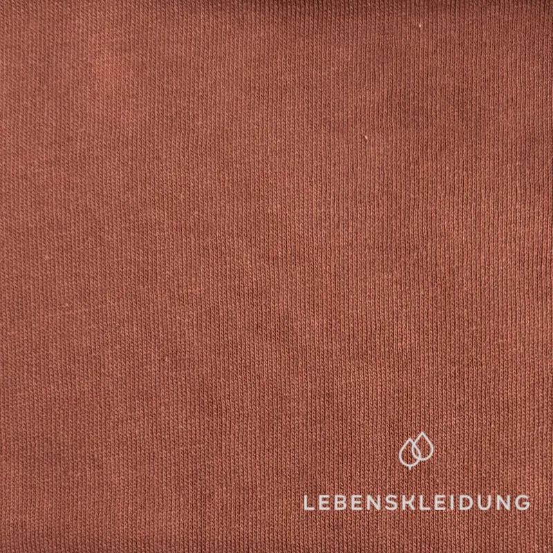 Re-Life Weicher Bio-Baumwolle Sweatstoff angeraut - Kupferrot