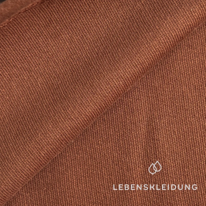 Re-Life Weicher Bio-Baumwolle Sweatstoff angeraut - Kupferrot