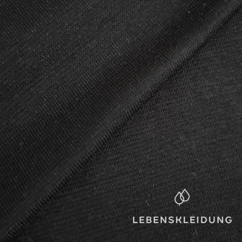 Re-Life Feines Bio-Baumwolle Bündchen Rib 1x1 - Schwarz