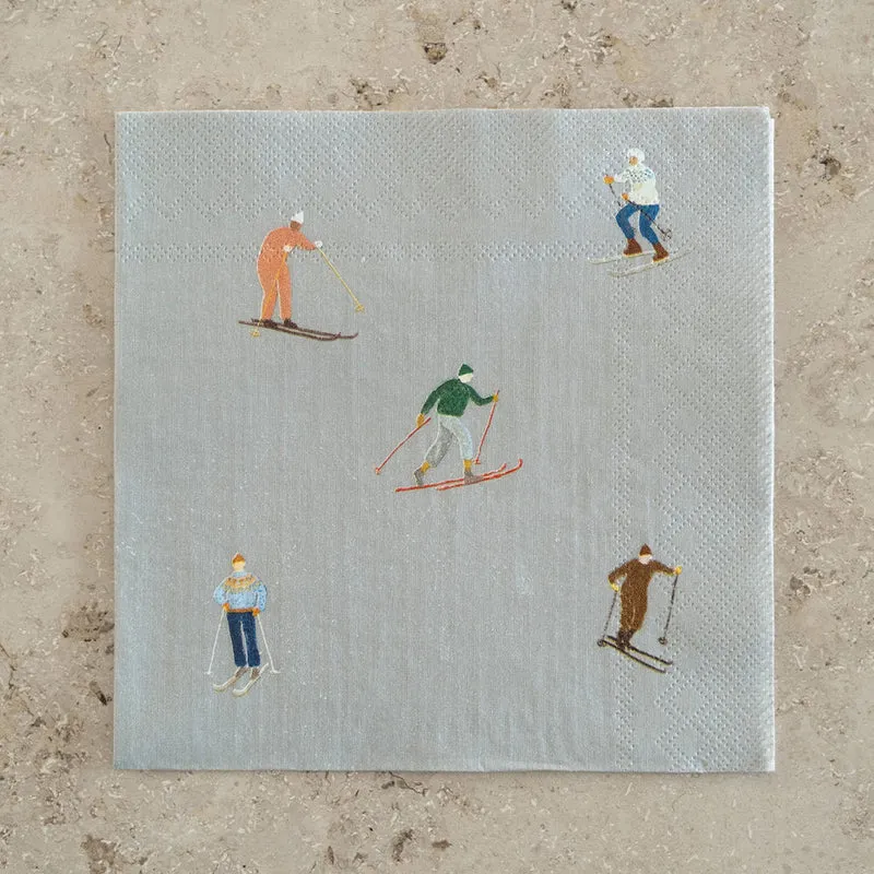 Papierservietten Skifahrer - 25 Stk.