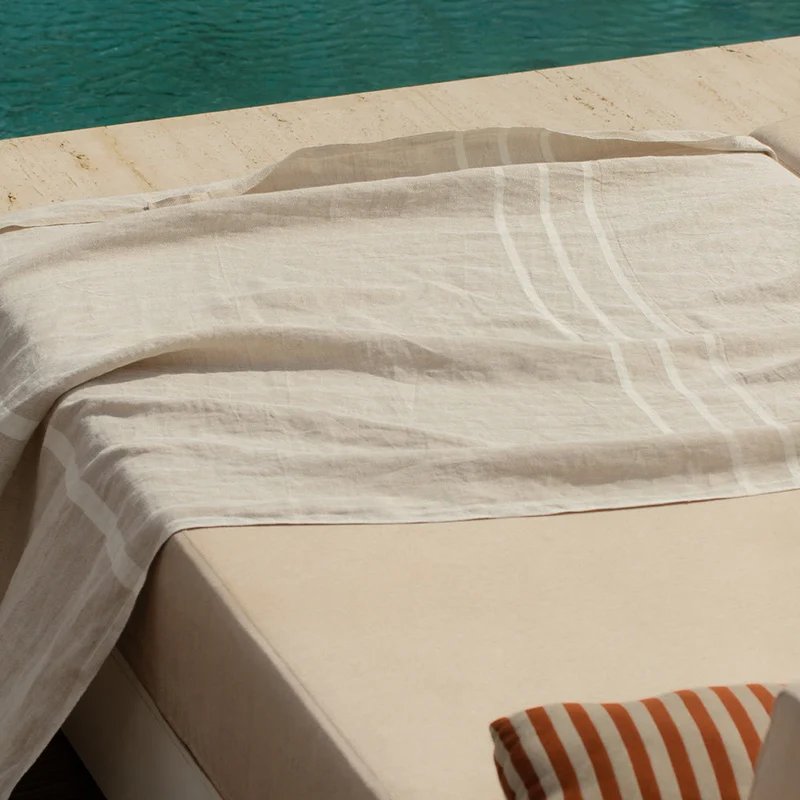 Strandtuch aus Leinen USVA - linen-white (95 x 180 cm)