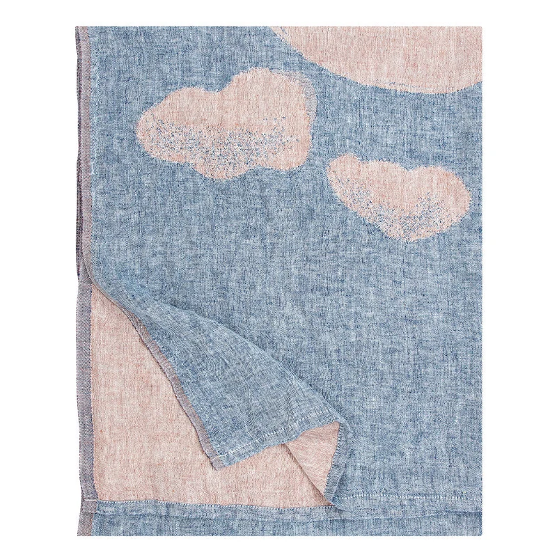 Strandtuch aus Leinen HIETSU - cinnamon-blue (95 x 180 cm)