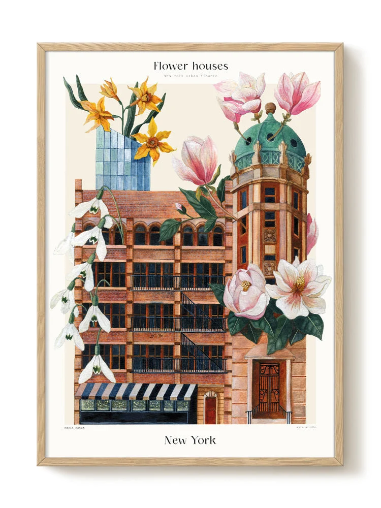 Druck - Flower Houses - New York