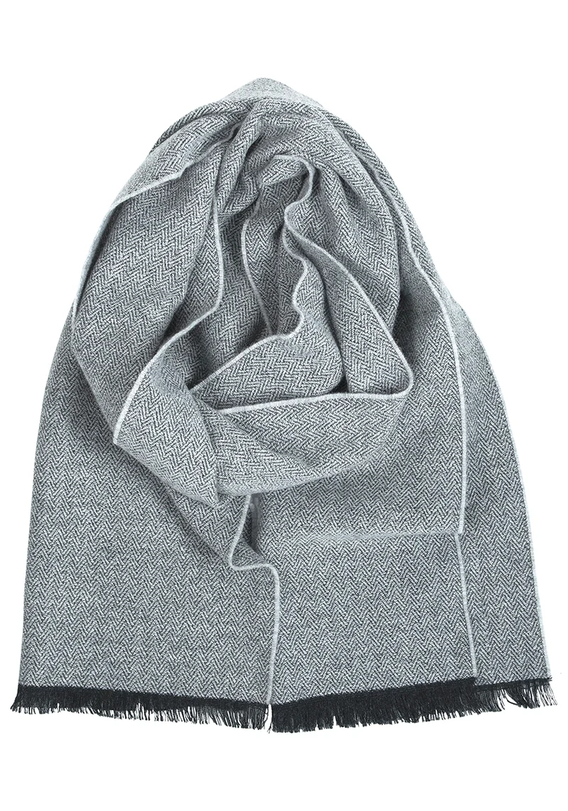 Wollschal Hanki aus Merino-Wolle - Grau (35 × 180 cm)