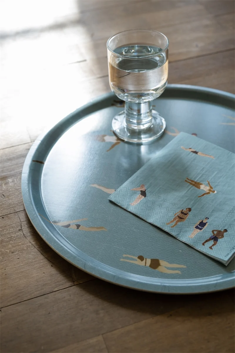 Tablett Schwimmer - Blau - Ø 38 cm