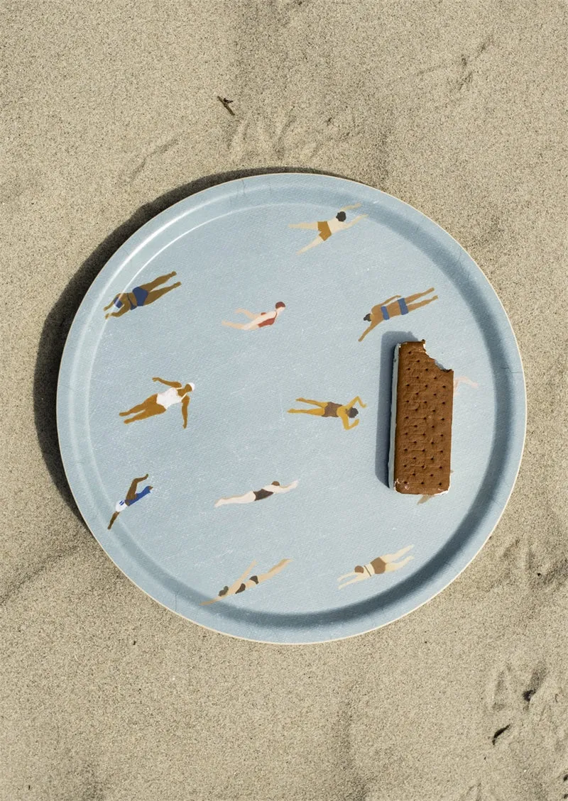 Tablett Schwimmer - Blau - Ø 38 cm