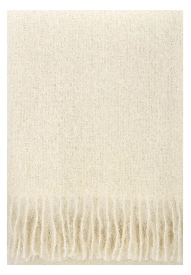 Mohair-Wolldecke Saaga Uni - weiss (170 x 130 cm)