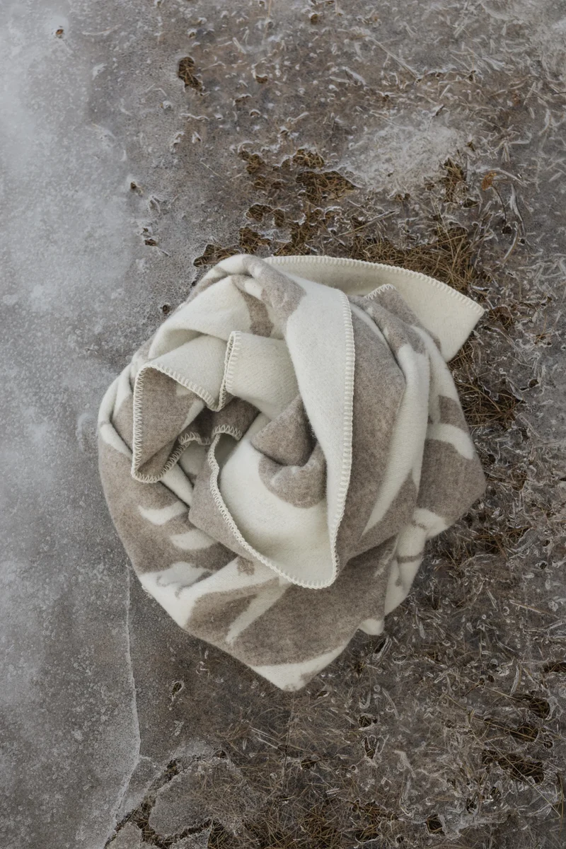 Wolldecke Koirapuisto - beige-white (130 x 180 cm)