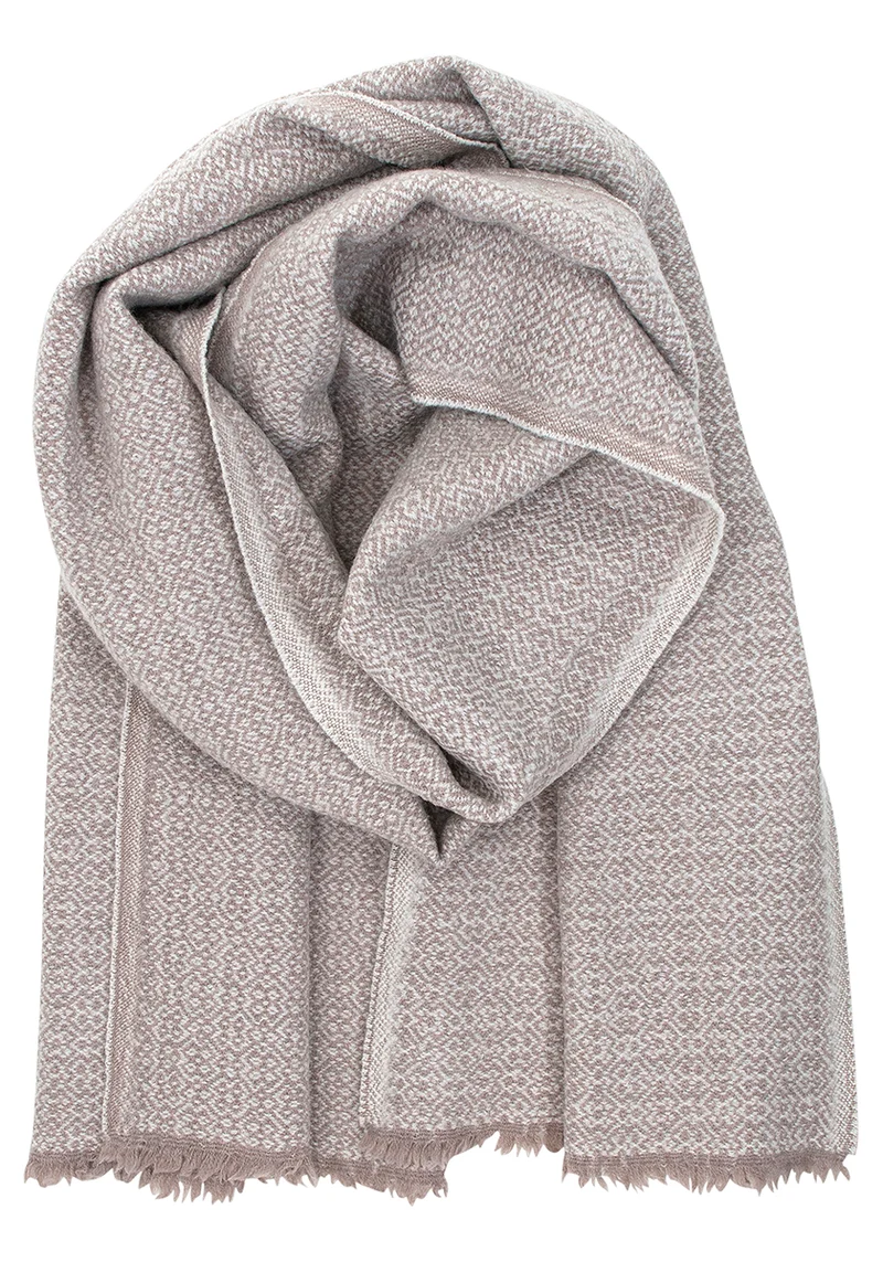 Wollschal Koli aus Merino-Wolle – Beige-Weiß (60 × 220 cm)