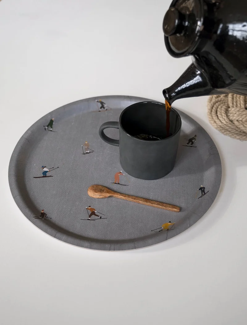 Tablett Skifahrer - Ø 31 cm