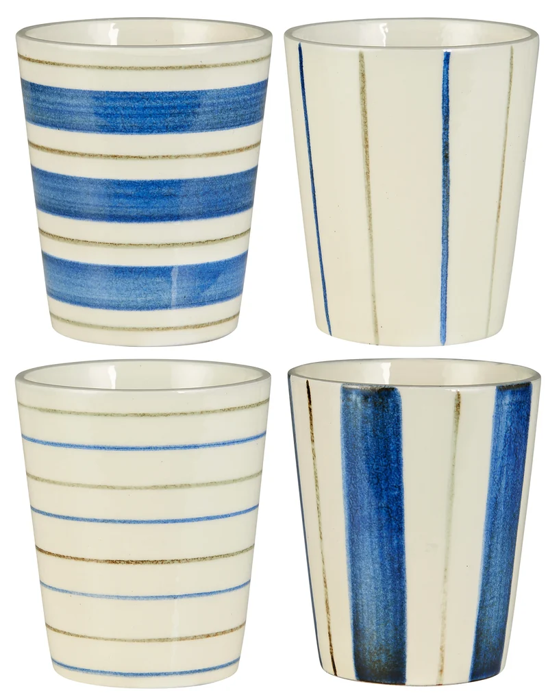 Becher mit Streifen 4er Set