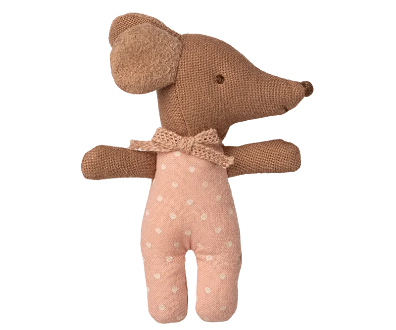 Sleepy wakey baby mouse in matchbox - Rose