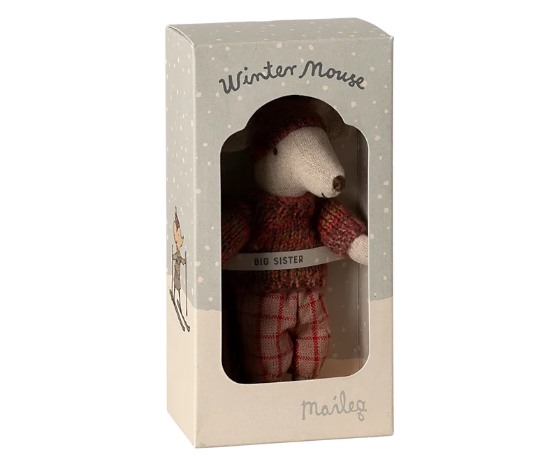Wintermaus mit Skiset, Große Schwester - rose