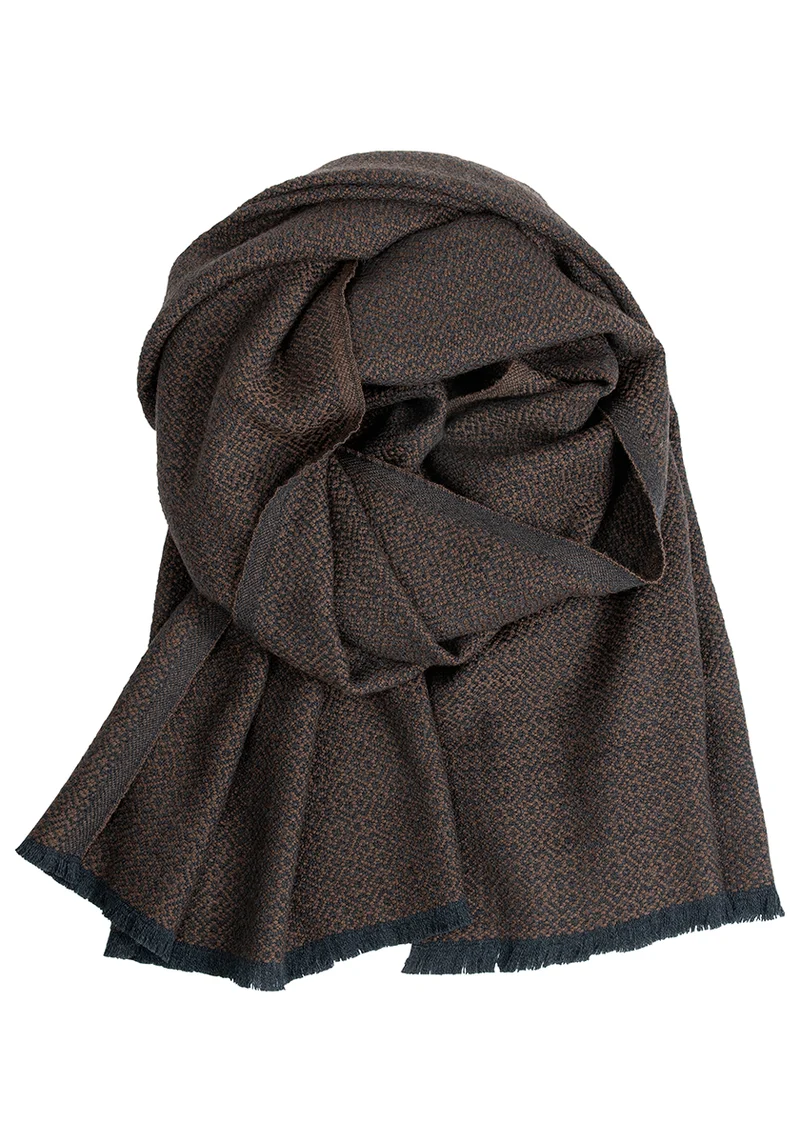 Wollschal Koli aus Merino-Wolle- Schwarzbraun (60 × 220 cm)