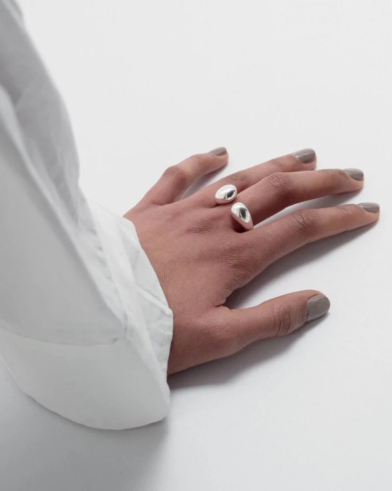Ring Bolded Drops - silber