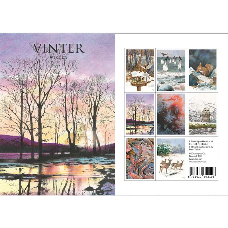Winterkarten Set - Grußkarten 8er Set mit Umschlägen