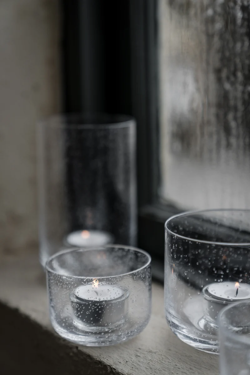 Teelichthalter aus Glas